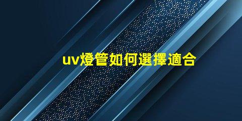 uv燈管如何選擇適合您需求的UV燈管