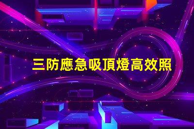 三防應急吸頂燈高效照明技術提升安全性