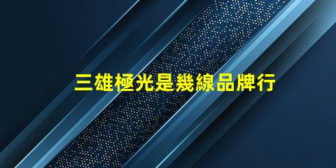三雄極光是幾線品牌行業(yè)地位與市場影響力分析