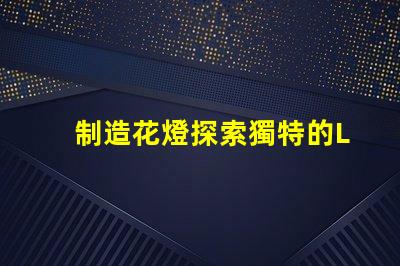 制造花燈探索獨特的LED花燈制作技巧