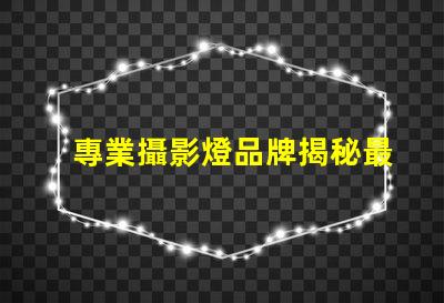 專業攝影燈品牌揭秘最受歡迎的品牌選擇