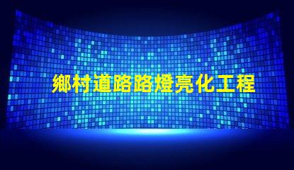 鄉村道路路燈亮化工程提升鄉村夜間安全與美觀